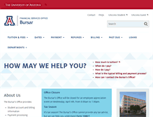 Tablet Screenshot of bursar.arizona.edu