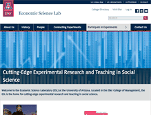 Tablet Screenshot of econlab.arizona.edu