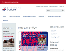 Tablet Screenshot of catcard.arizona.edu