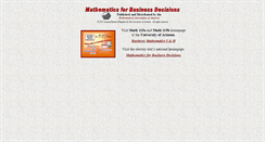 Desktop Screenshot of business.math.arizona.edu