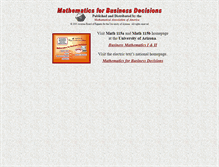 Tablet Screenshot of business.math.arizona.edu
