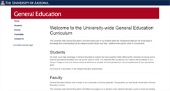 Desktop Screenshot of gened.arizona.edu