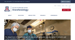 Desktop Screenshot of anesth.medicine.arizona.edu