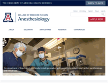 Tablet Screenshot of anesth.medicine.arizona.edu