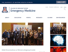 Tablet Screenshot of emergencymed.arizona.edu
