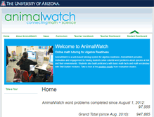 Tablet Screenshot of animalwatch.arizona.edu