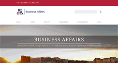 Desktop Screenshot of businessaffairs.arizona.edu