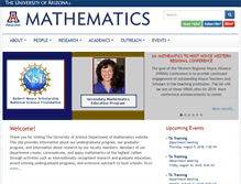 Tablet Screenshot of math.arizona.edu