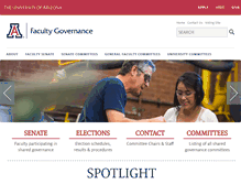 Tablet Screenshot of facultygovernance.arizona.edu